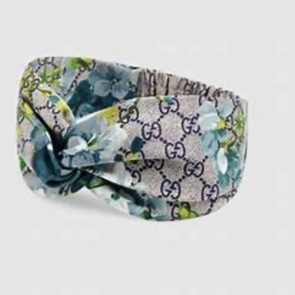 Gucci Blue Floral Silk GG Monogram Headband Turban - Picture 5 of 5